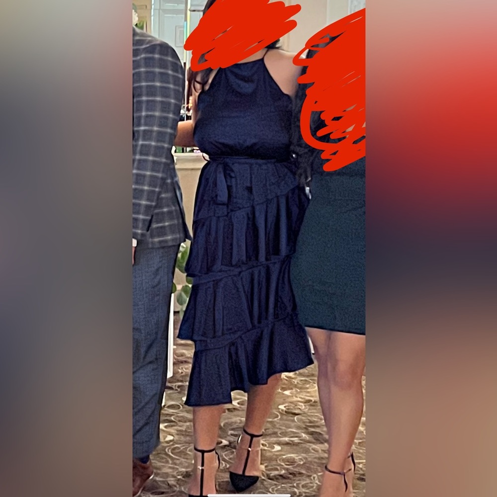 Midi Asymmetrical ruffle dress